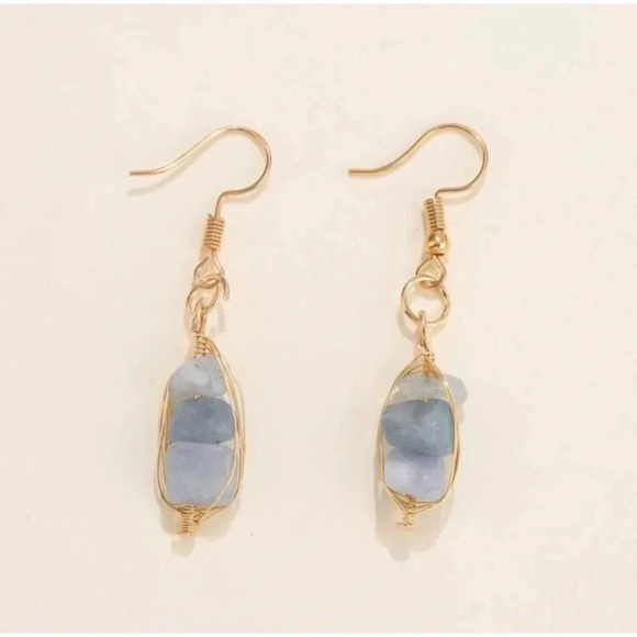 1 LEFT! Gold Wired Blue Stone - Picture 3 of 4